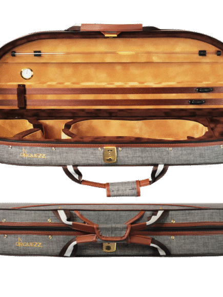 Estojo Térmico Meia Lua Cinza/Caramelo Para Violino 4/4