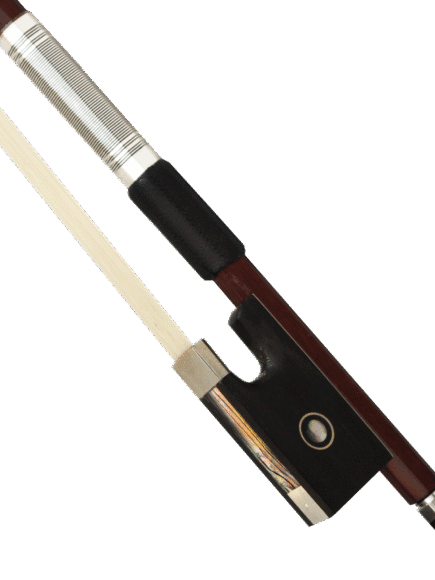 Arco Guarnição Prateada E Abalone Para Violino 4/4