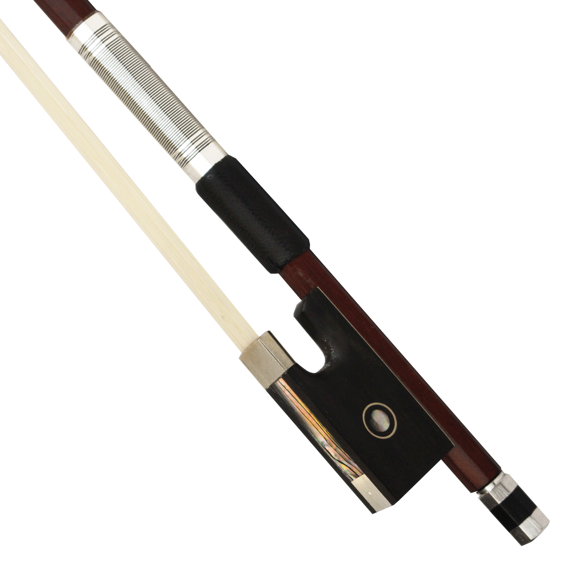 Arco Guarnição Prateada E Abalone Para Violino 4/4