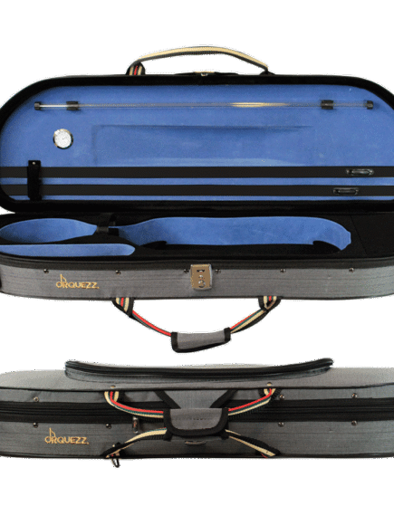 Estojo Meia Lua Térmico Luxo Interior Azul Violino 4/4