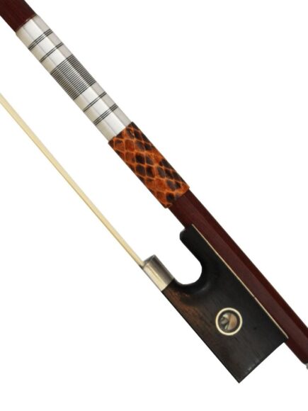 Arco madre pérola com guarnição prateada para violino 4/4