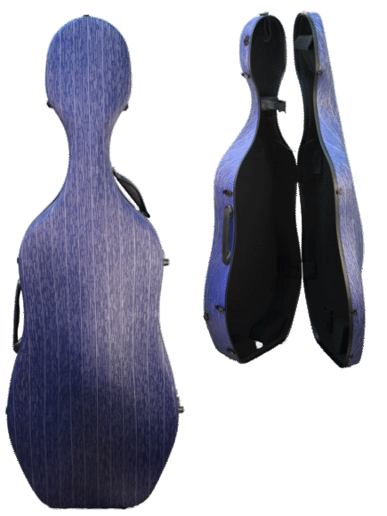 Estojo Case Fibra de vidro Violoncelo 4/4 Orquezz Luxo Azul