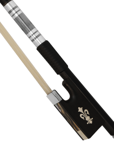 Arco liso em fibra de carbono preto para violino 4/4