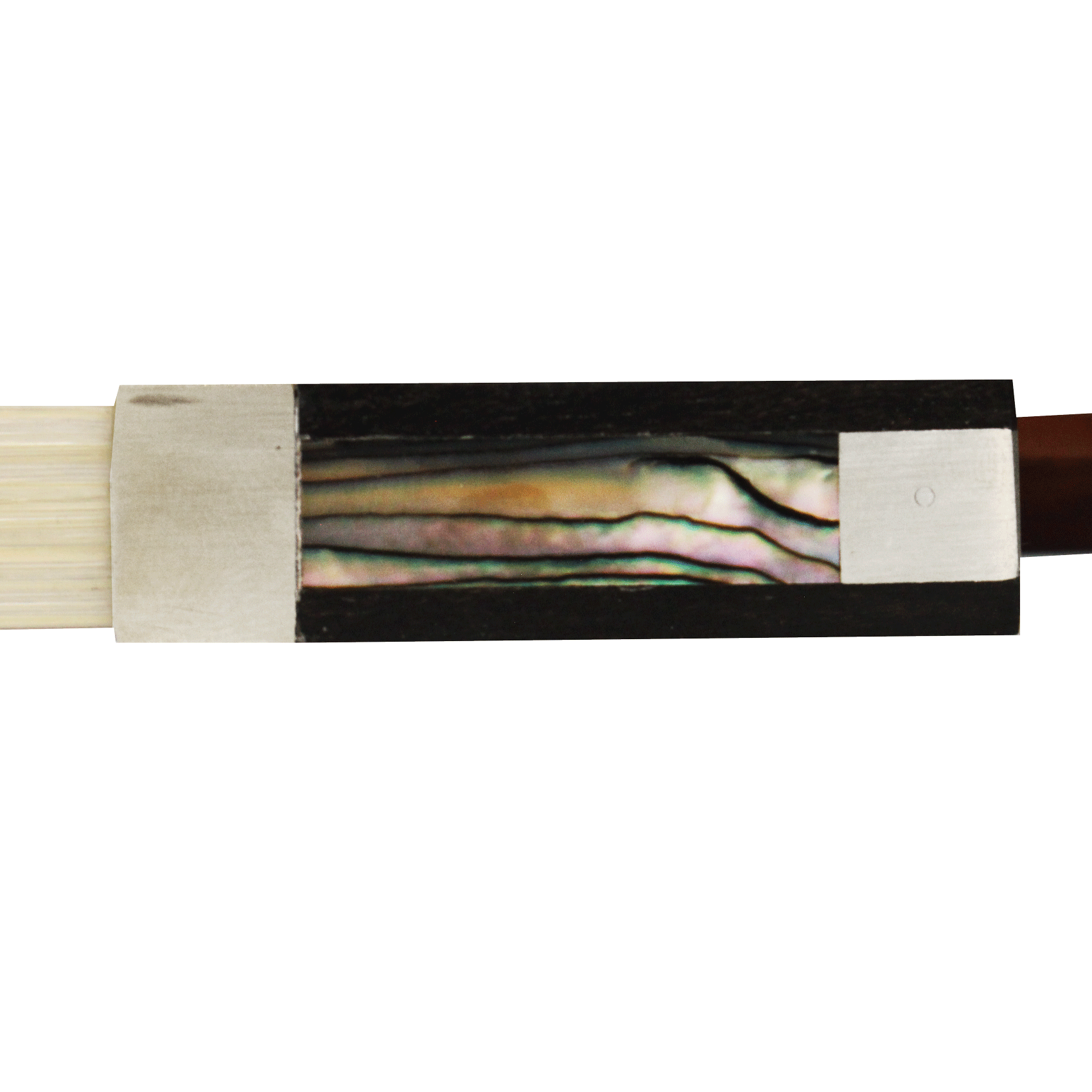 Arco Guarnição Prateada E Abalone Para Violino 4/4 - Imagem 5