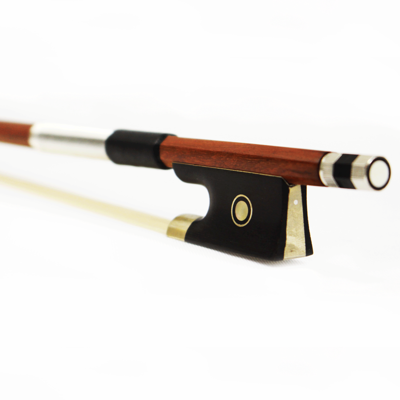 Arco Guarnição Prateada E Abalone Para Violino 4/4 - Imagem 6