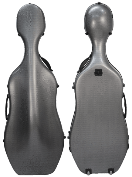 Estojo Case Fibra de vidro Cello Violoncelo 4/4 Orquezz Luxo Cinza Espacial