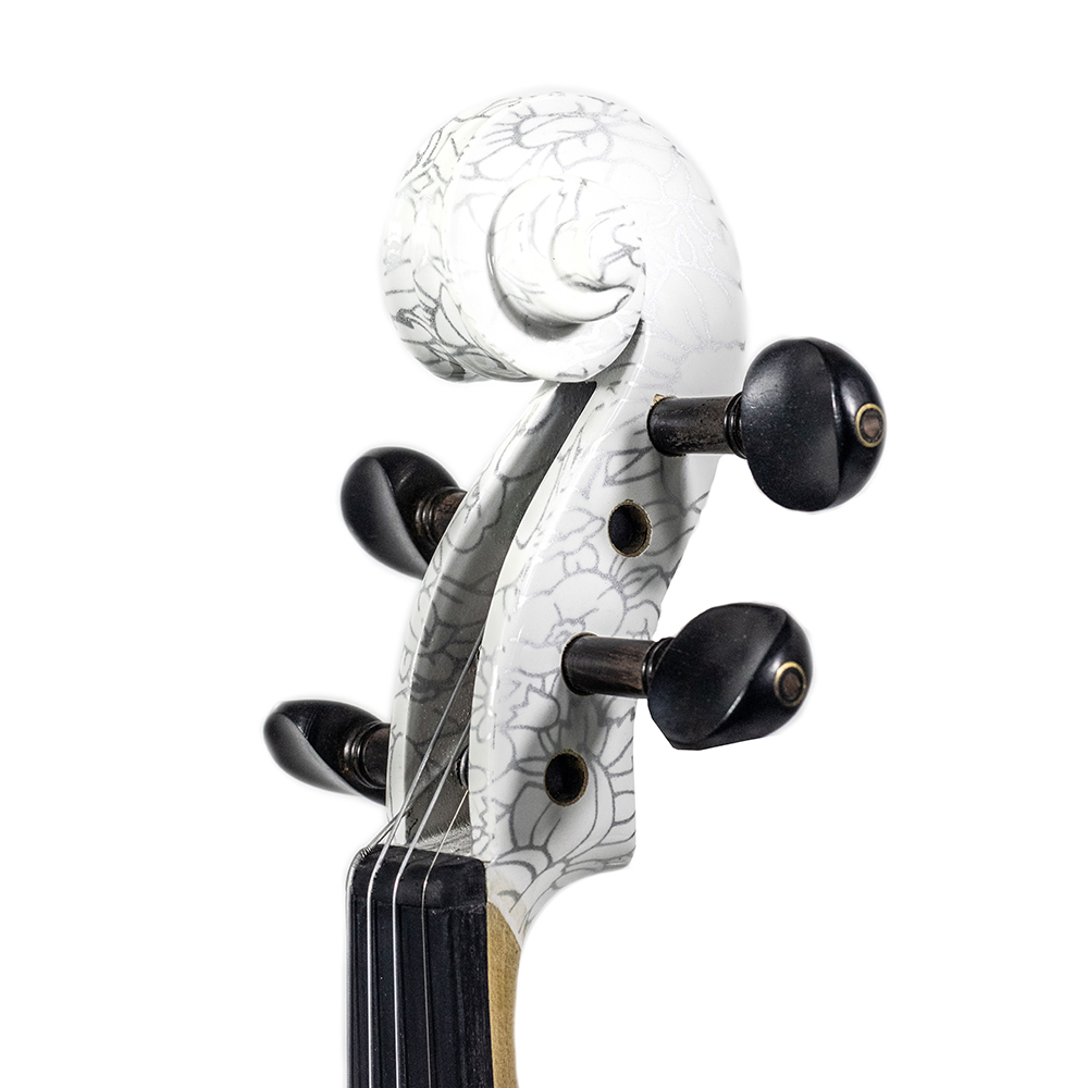 Violino Acústico e Elétrico Floral Branco Kinglos 4/4 - Imagem 4