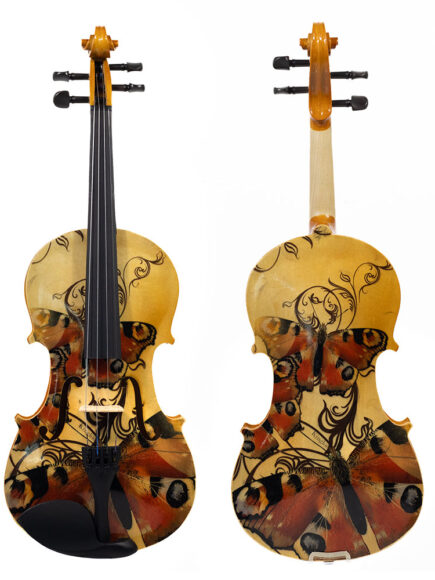 Violino Acústico Iniciante Borboleta Laranja Kinglos 4/4