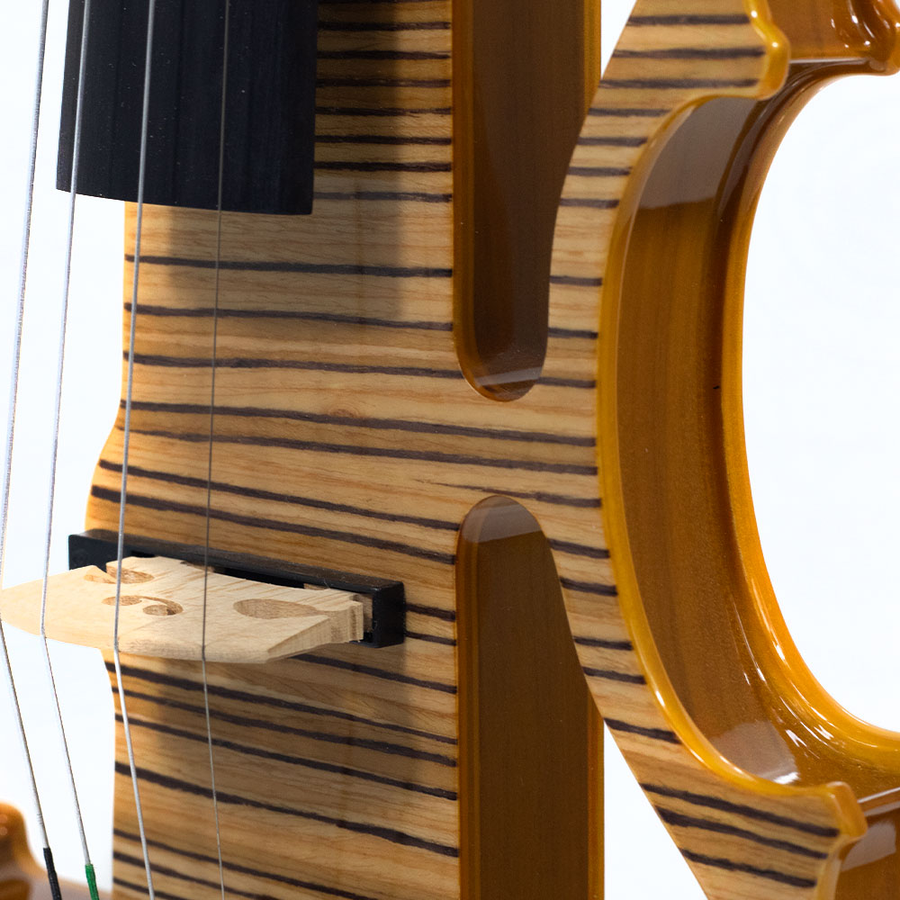 Violino Elétrico 4/4 Madeira Maciça Maple Amadeirado Kinglos - Imagem 7