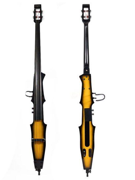 Contrabaixo Elétrico Kinglos Preto e Amarelo 3/4 Maciço