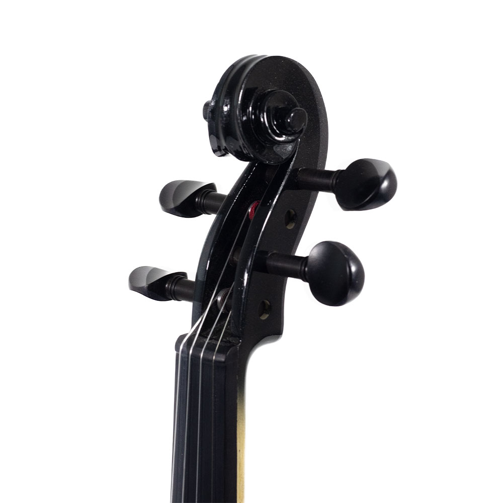 Violino Elétrico Preto Metálico Madeira Poplar Kinglos 4/4 - Imagem 4