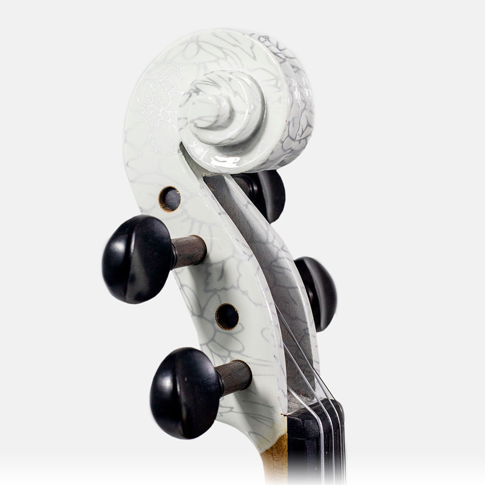 Violino Acústico Floral Branco Kinglos 4/4 - Imagem 4