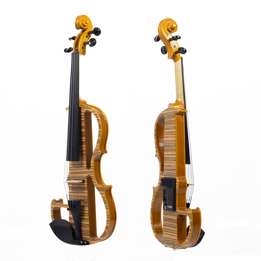 Violino Elétrico 4/4 Madeira Maciça Maple Amadeirado Kinglos - Imagem 2