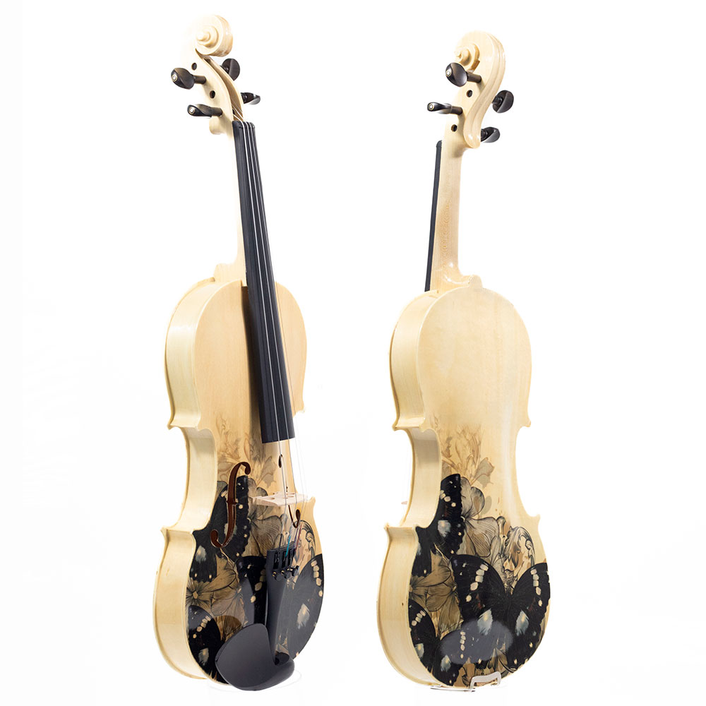 Violino Acústico Iniciante Borboleta Preta Kinglos 4/4 - Imagem 4