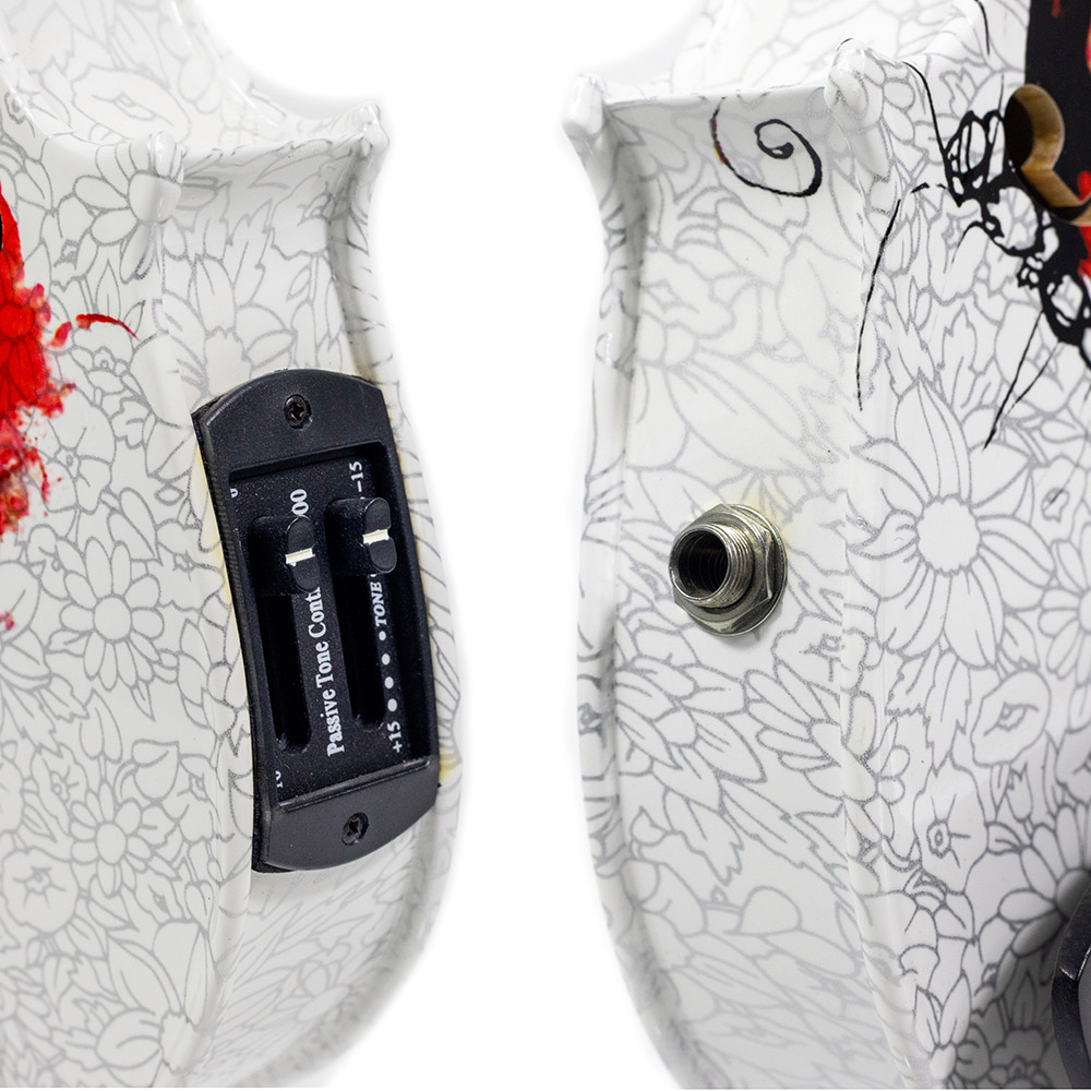 Violino Acústico e Elétrico Floral Branco Kinglos 4/4 - Imagem 5