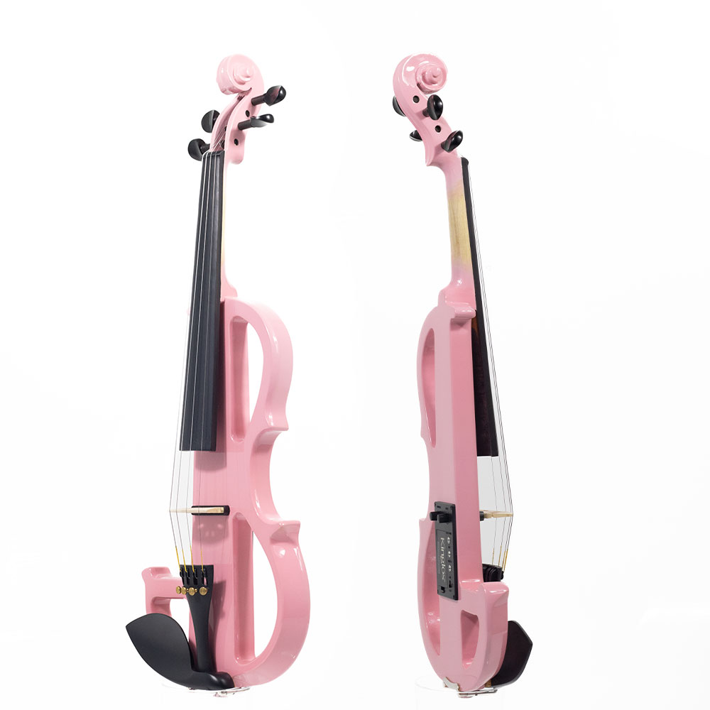Violino Elétrico Rosa Kinglos 4/4 Madeira Poplar - Imagem 2