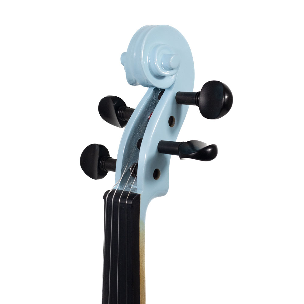 Violino Elétrico 4/4 Azul Bb Kinglos Madeira Maciça Poplar - Imagem 4