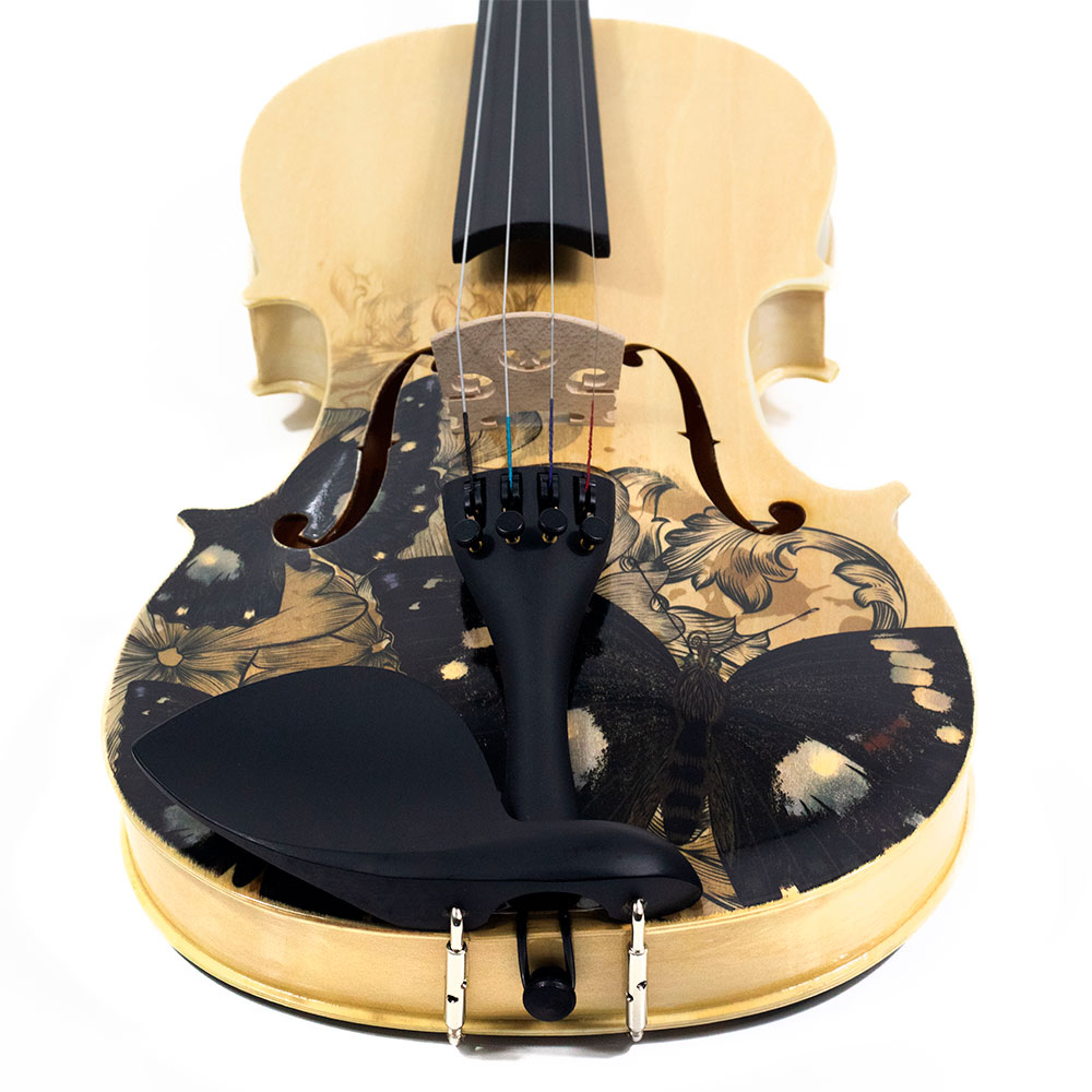 Violino Acústico Iniciante Borboleta Preta Kinglos 4/4 - Imagem 5