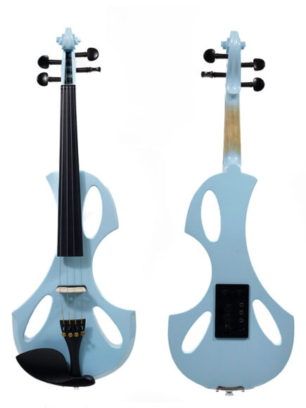 Violino Elétrico 4/4 Azul Bb Kinglos Madeira Maciça Poplar