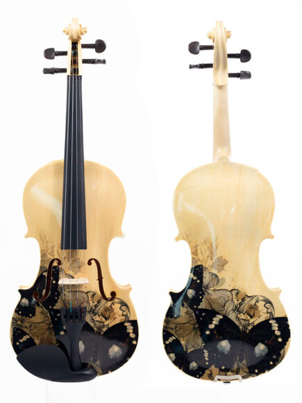 Violino Acústico Iniciante Borboleta Preta Kinglos 4/4