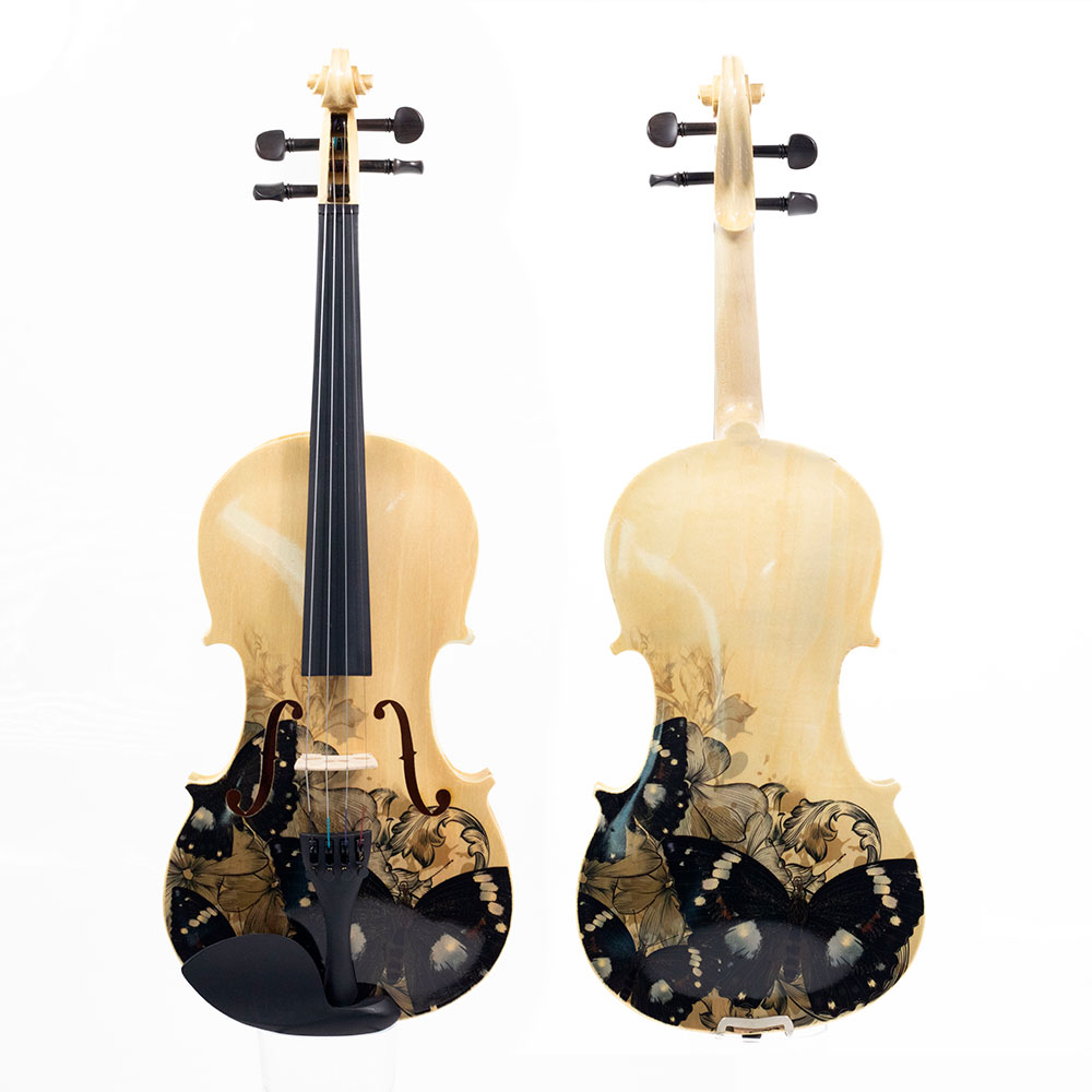 Violino Acústico Iniciante Borboleta Preta Kinglos 4/4