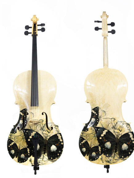 Violoncelo 4/4 Acústico Kinglos Borboleta Preta