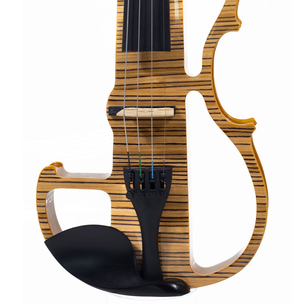 Violino Elétrico 4/4 Madeira Maciça Maple Amadeirado Kinglos - Imagem 3